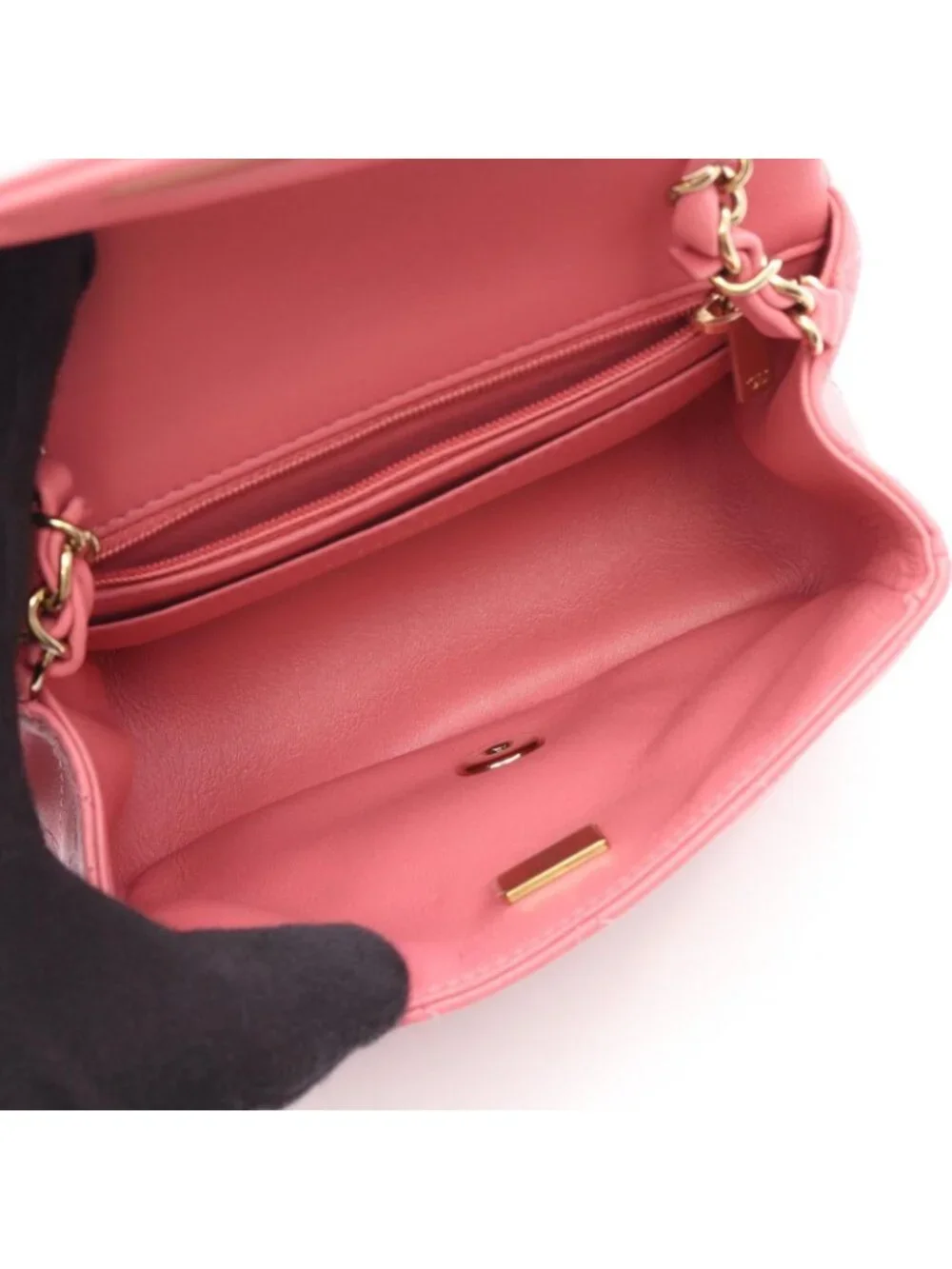 Chanel Shoulder Bag Mini Quilted Pink Lambskin Chain